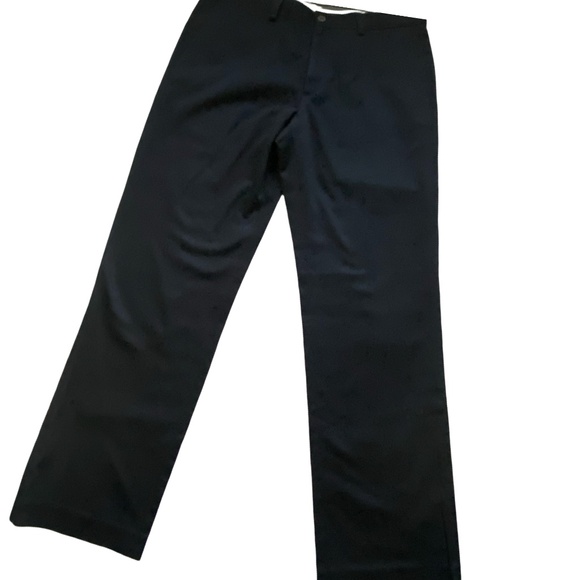 Eddie Bauer Mens Black Cotton Classic Fit Flat Front Office Casual Pant-34X32 - Picture 1 of 14